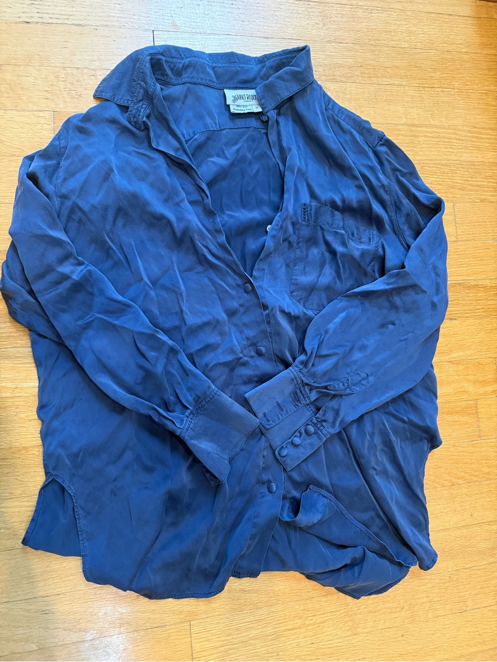 100% silk Navy Blue Silk top